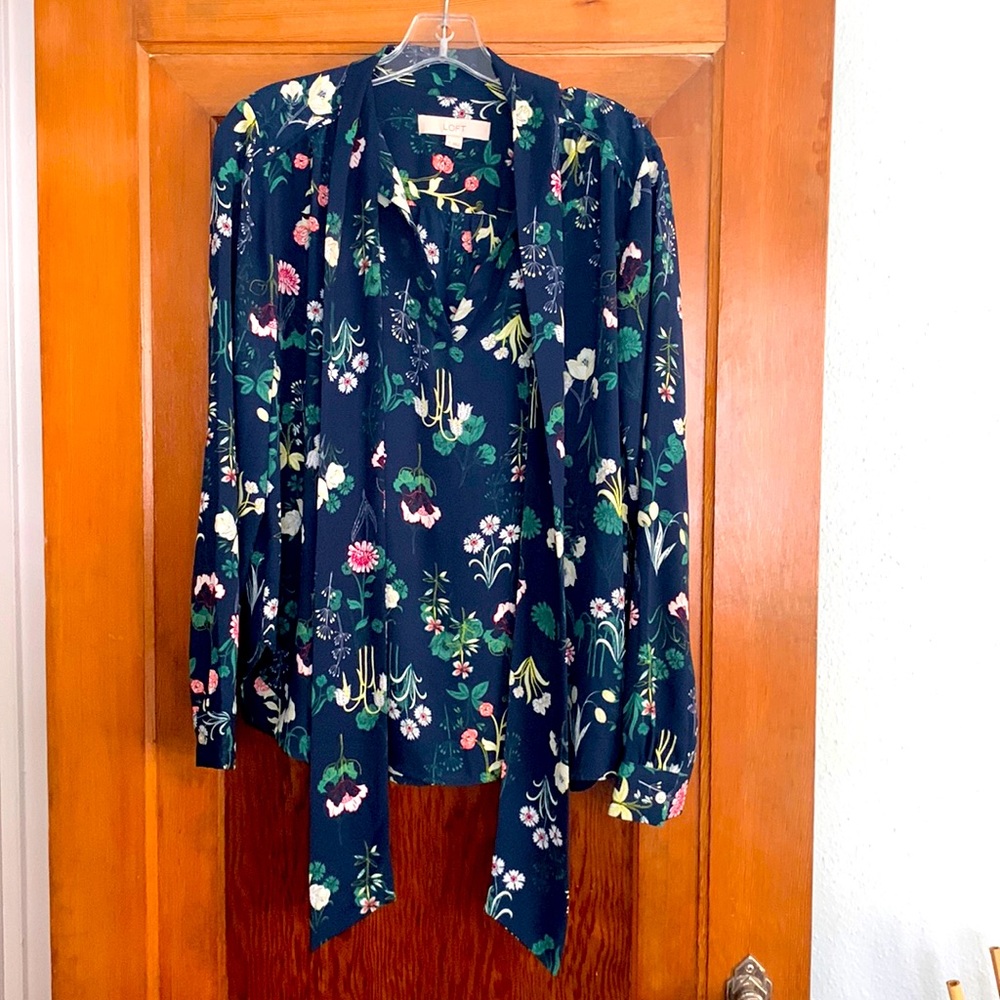 LOFT Scarf Tie Collar Blouse